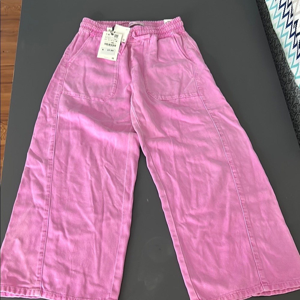 Kids Pink Wide-Leg Pants